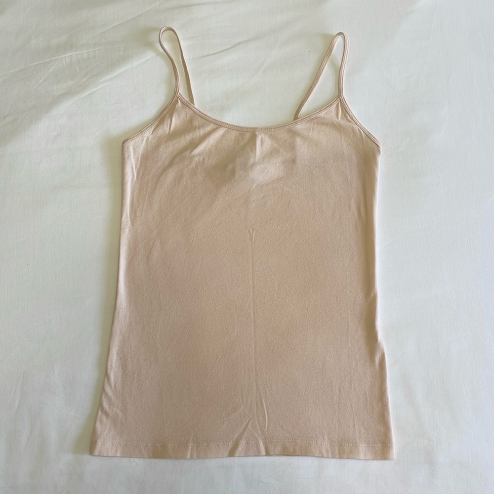 Forever 21 Cotton-Blend Basic Cami Cream/Beige Size S